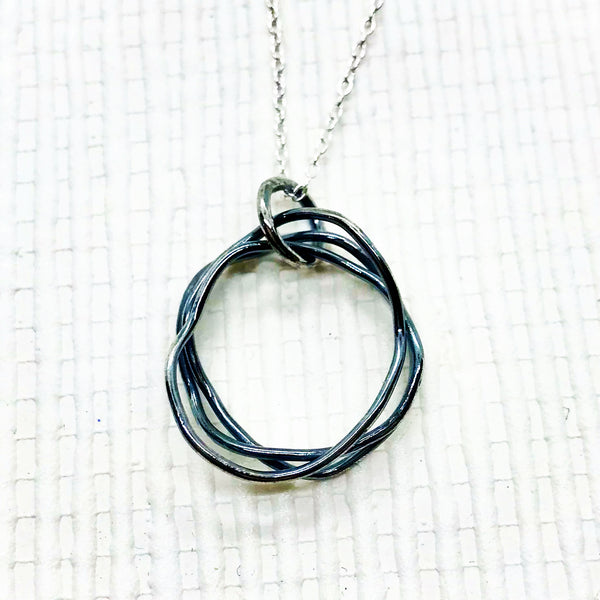 Oxidised silver pendant