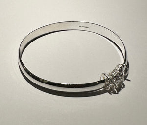 Silver Bangle with Movable Rings