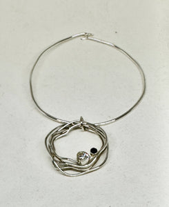 Large CZ & Iolite Nest Choker