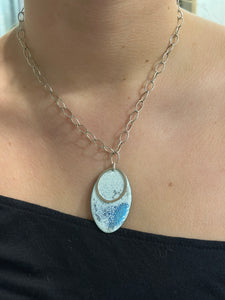 Blue Enamel Loopy Necklace