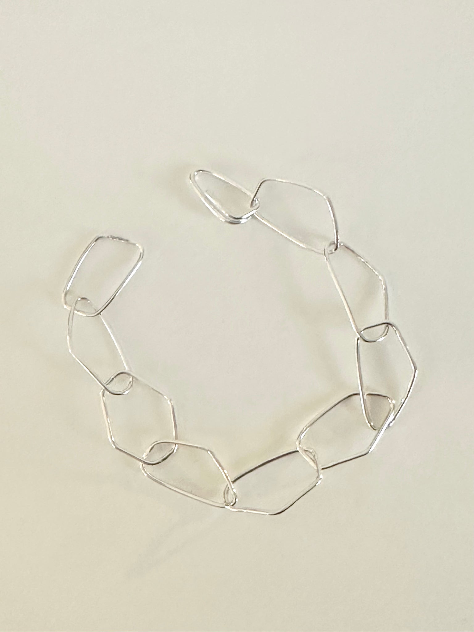 Silver Irregular Link Bracelet