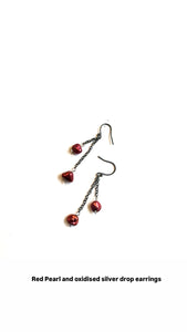 Red Pearl Earrings