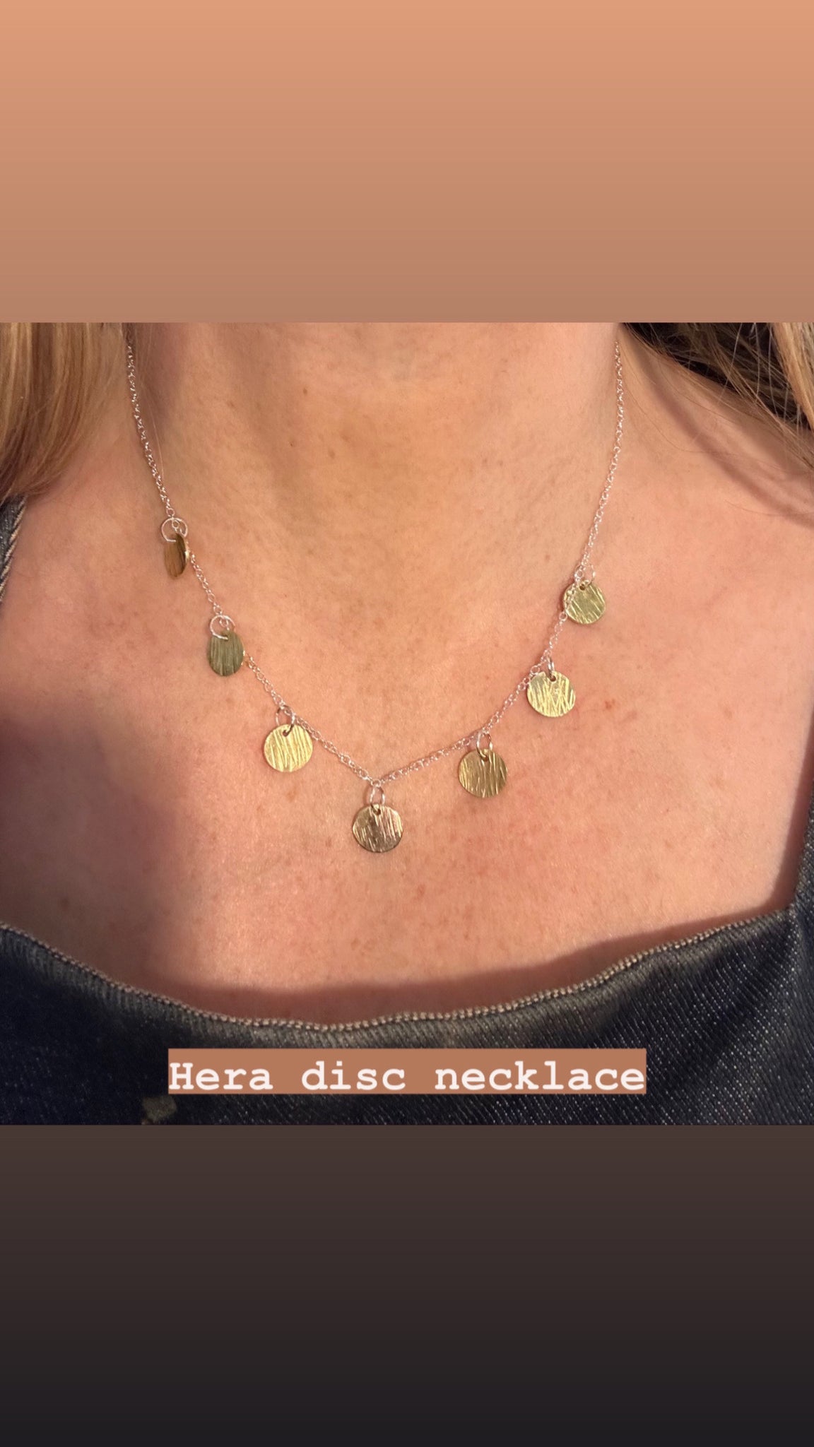 Hera Brass Disc Necklace