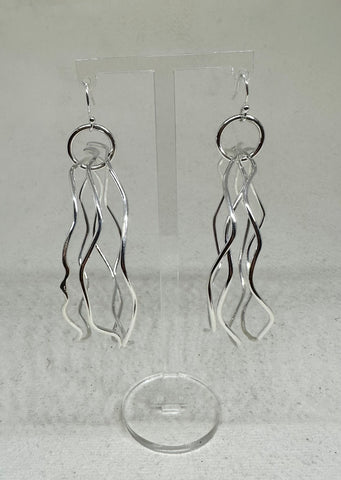 Massive Silver Nest Dangly Earrings