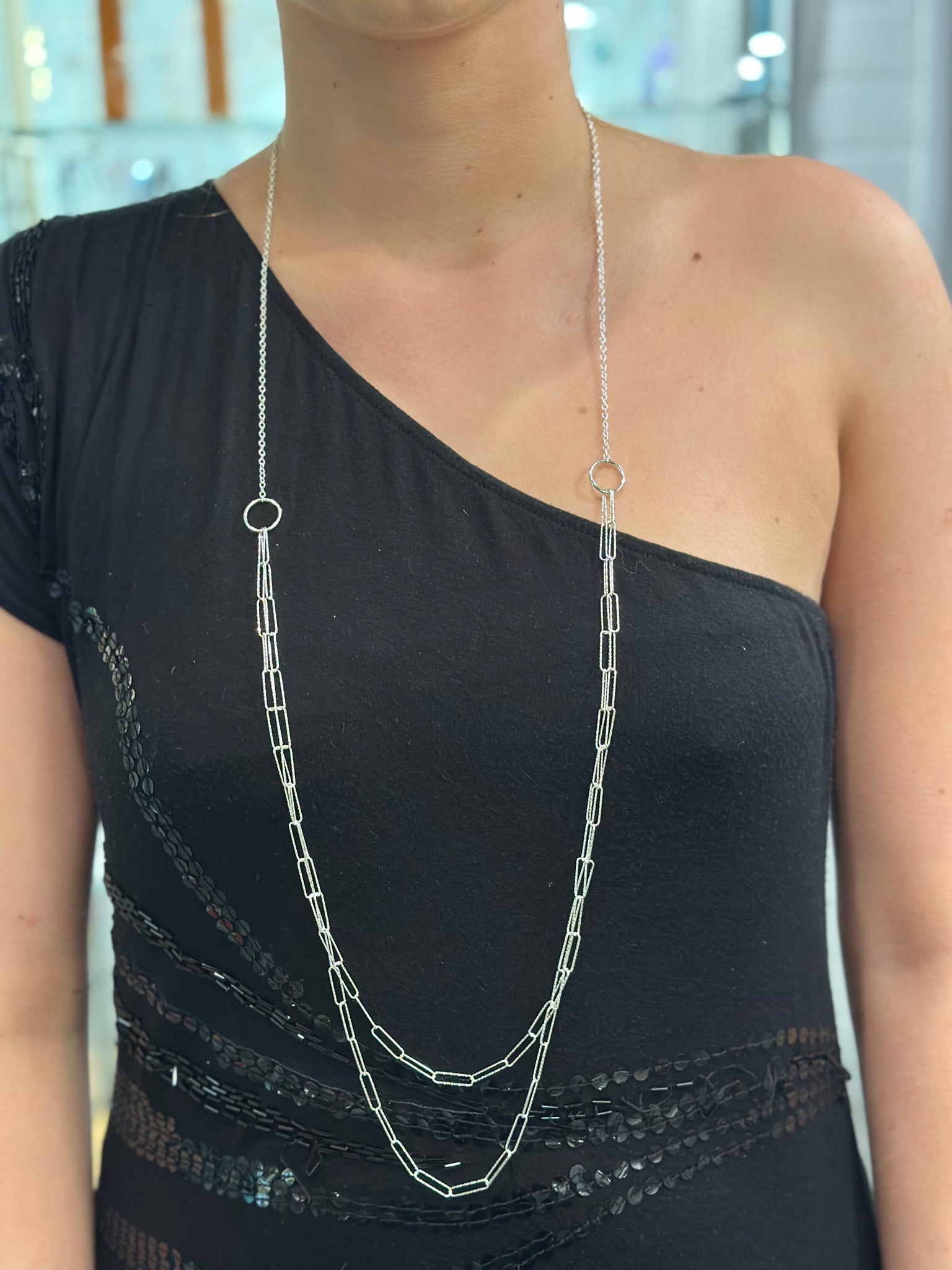 Silver Flapper Style Necklace