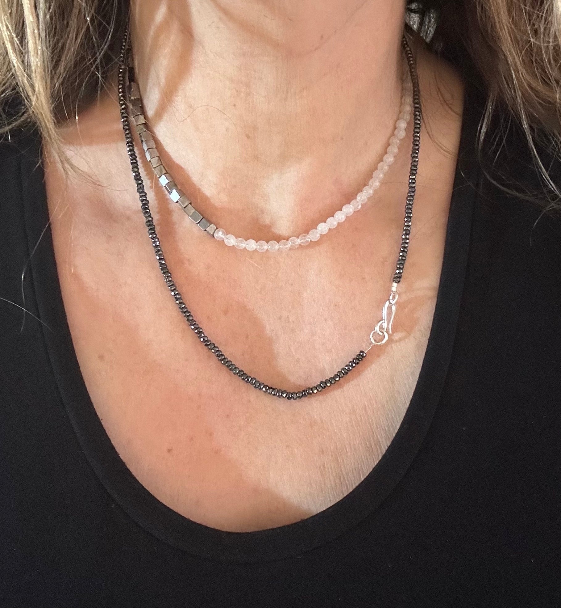 Hemetatie, Iolite & White Quartz Necklace