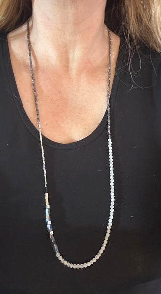 Hemetatie, Iolite & White Quartz Necklace