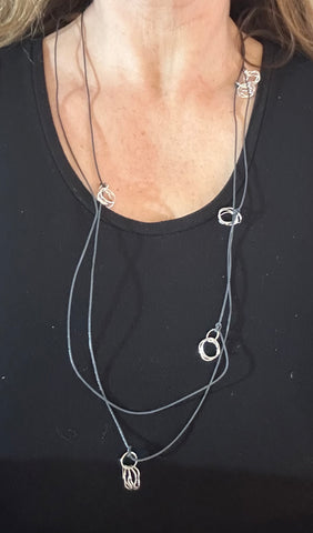 Mini Nest &  Leather Wrap Necklace