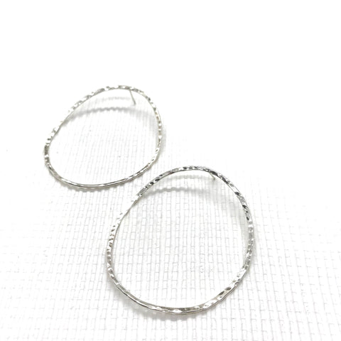Large Curved Hammered Loopy Studs