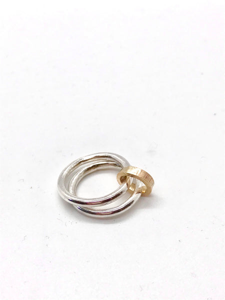 Silver & gold chain ring