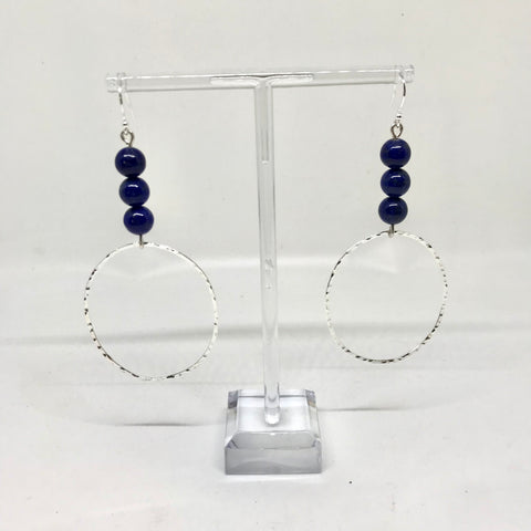Lapis lazuli loopy earrings