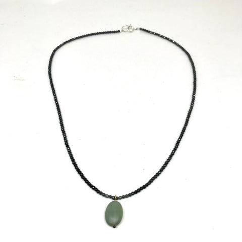 Jade & faceted iolite necklace