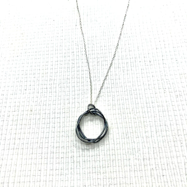 Oxidised silver pendant